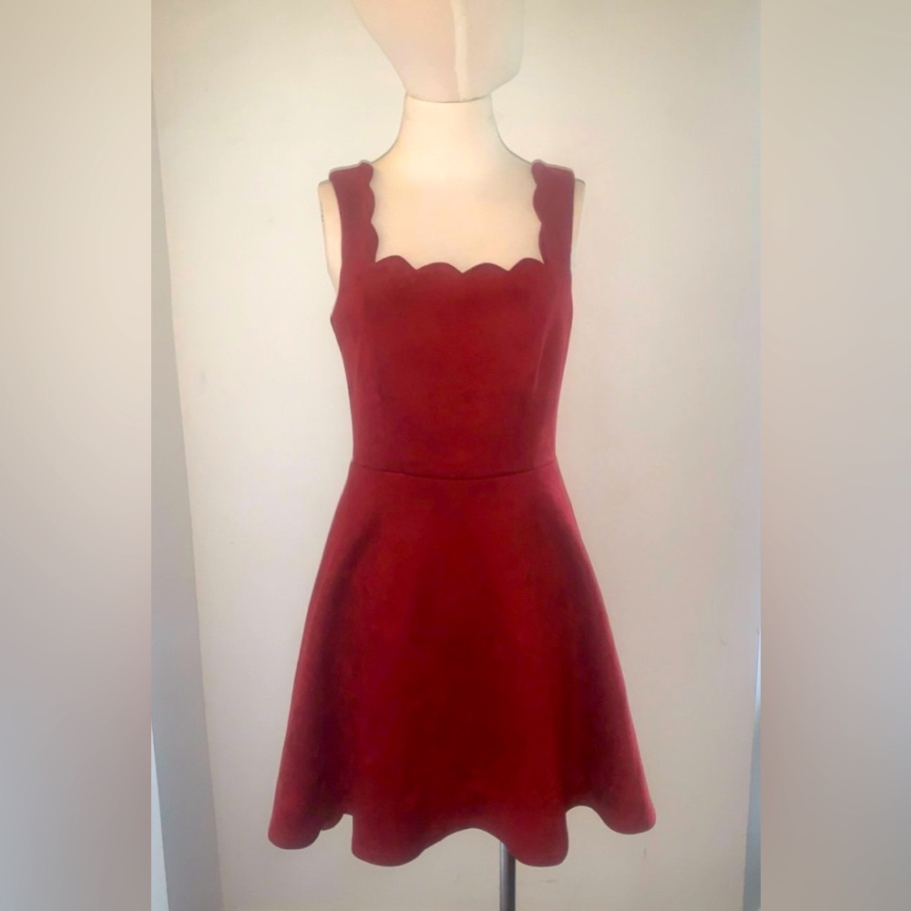 Alythea Burgundy Skater Dress - Size S